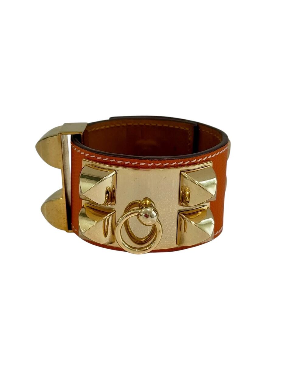 HERMES Epsom Collier de Chien CDC Bracelet S in Orange